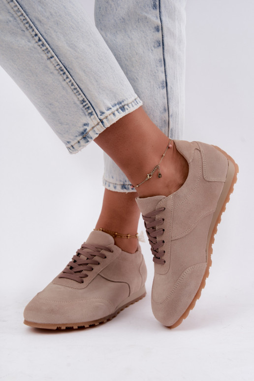 Sneakers Barefoot in ecopelle scamosciata color sabbia Zazoo N1422