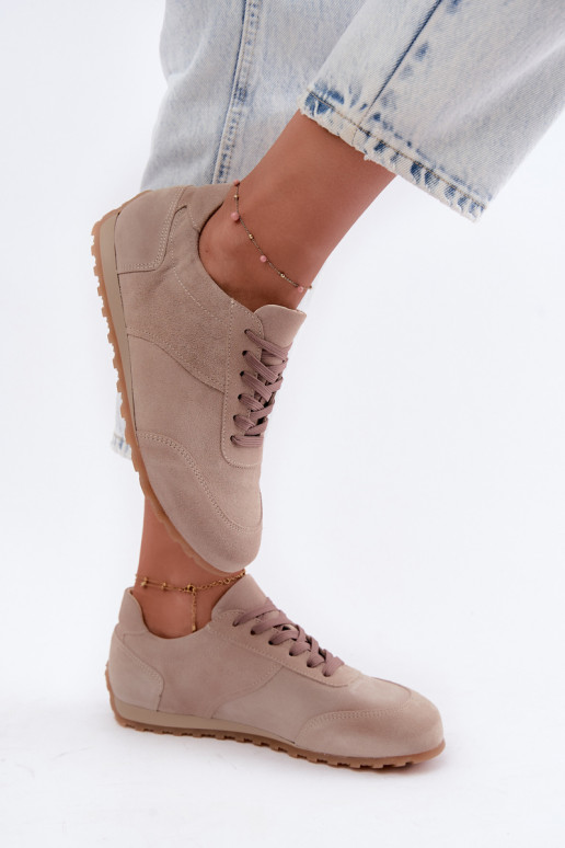 Sneakers Barefoot in ecopelle scamosciata color sabbia Zazoo N1422