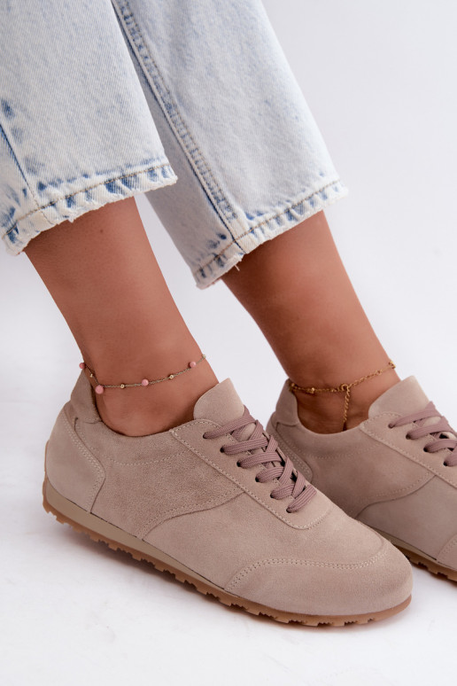 Sneakers Barefoot in ecopelle scamosciata color sabbia Zazoo N1422