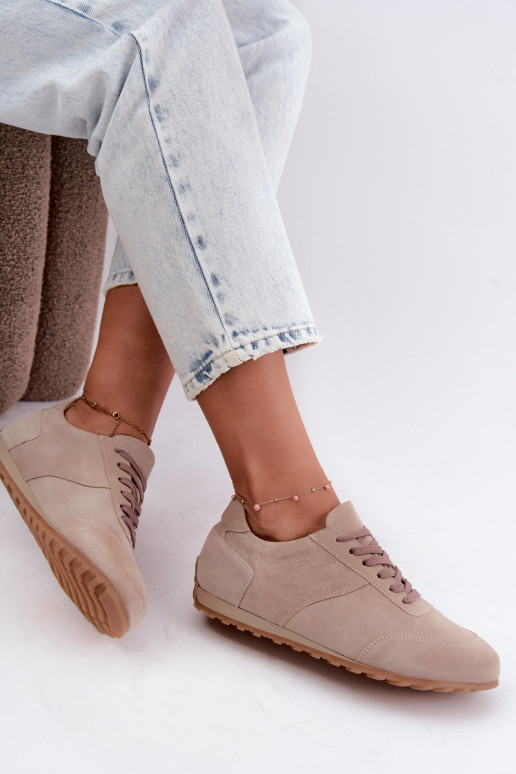 Sneakers Barefoot in ecopelle scamosciata color sabbia Zazoo N1422