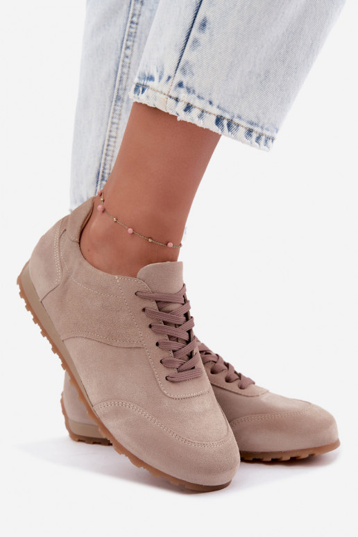 Sneakers Barefoot in ecopelle scamosciata color sabbia Zazoo N1422