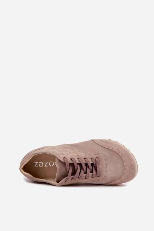 Sneakers Barefoot in ecopelle scamosciata color sabbia Zazoo N1422