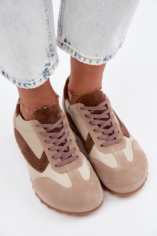 Sneakers Barefoot in ecopelle scamosciata color sabbia Zazoo N1400