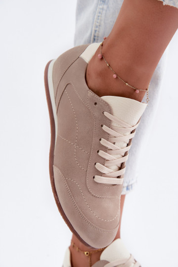 Sneakers Barefoot con ricami in colore sabbia Zazoo N1414