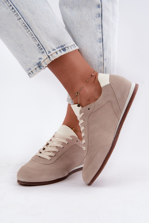 Sneakers Barefoot con ricami in colore sabbia Zazoo N1414