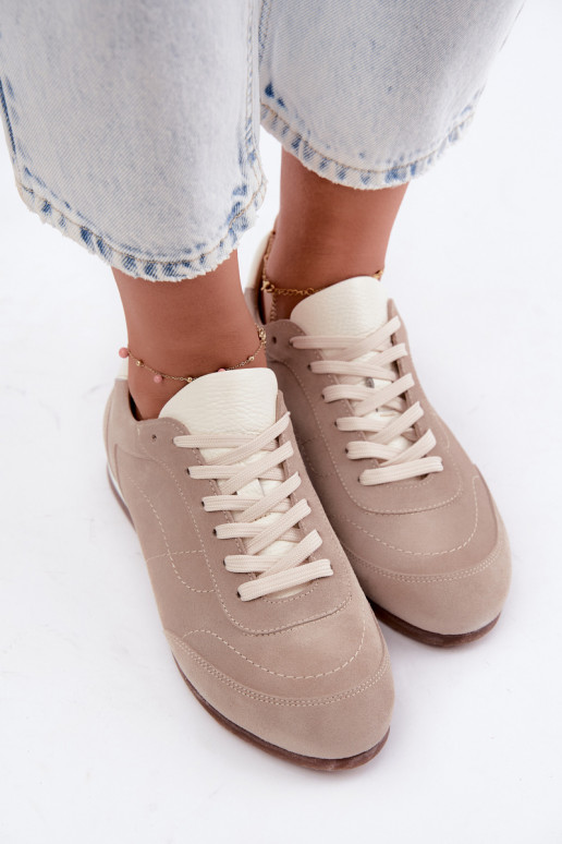 Sneakers Barefoot con ricami in colore sabbia Zazoo N1414