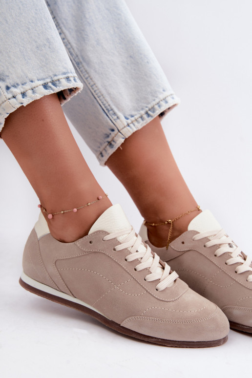 Sneakers Barefoot con ricami in colore sabbia Zazoo N1414