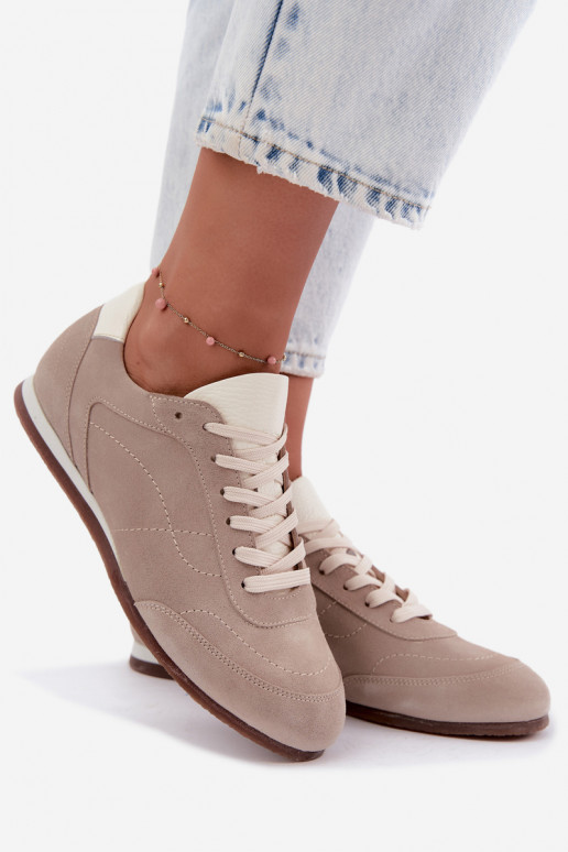 Sneakers Barefoot con ricami in colore sabbia Zazoo N1414
