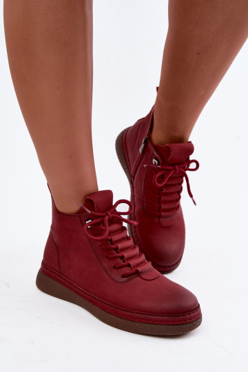 Stivaletti isolati in ecopelle Artiker color bordeaux