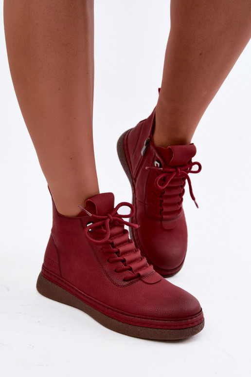 Stivaletti isolati in ecopelle Artiker color bordeaux
