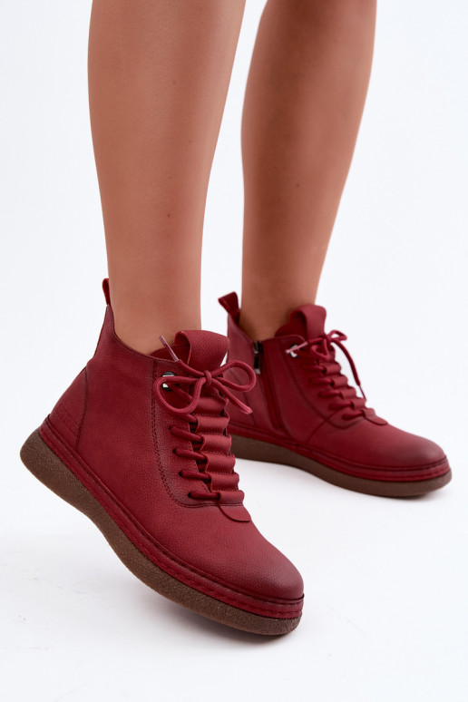 Stivaletti isolati in ecopelle Artiker color bordeaux