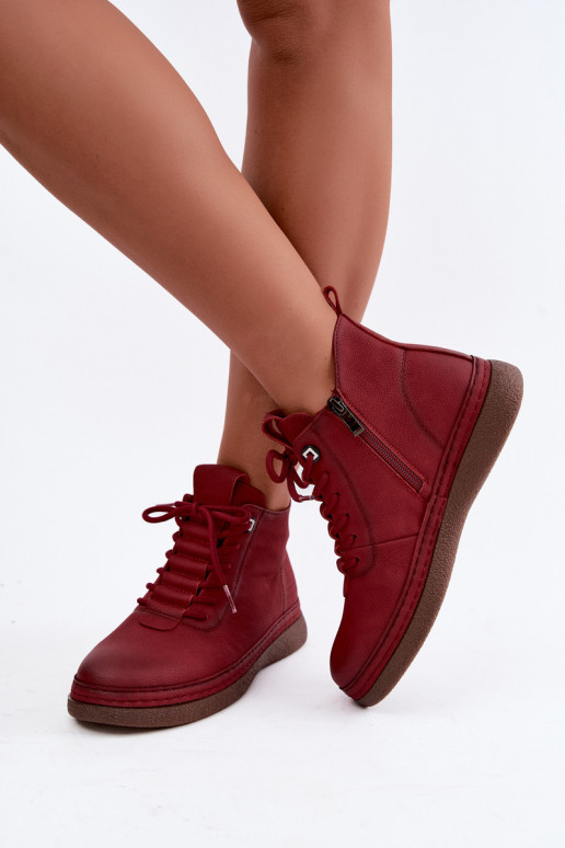 Stivaletti isolati in ecopelle Artiker color bordeaux