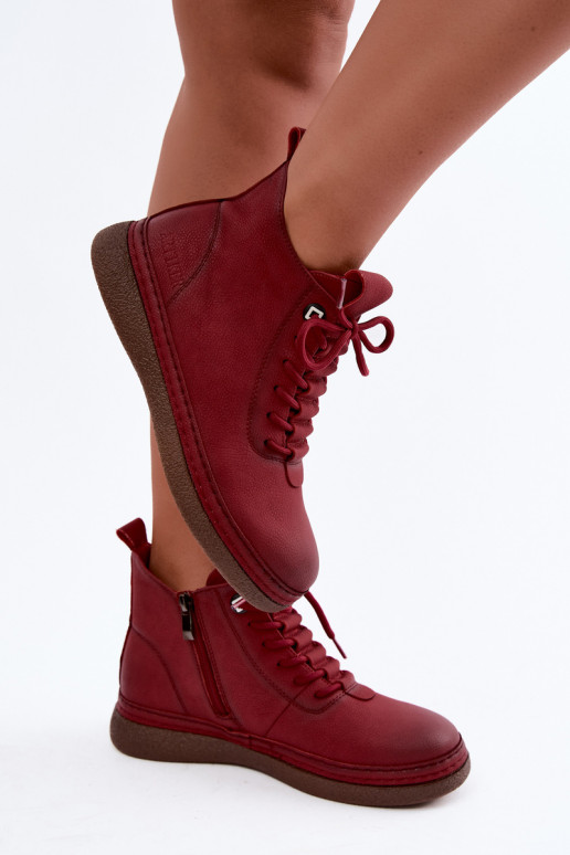 Stivaletti isolati in ecopelle Artiker color bordeaux