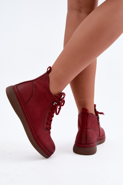 Stivaletti isolati in ecopelle Artiker color bordeaux