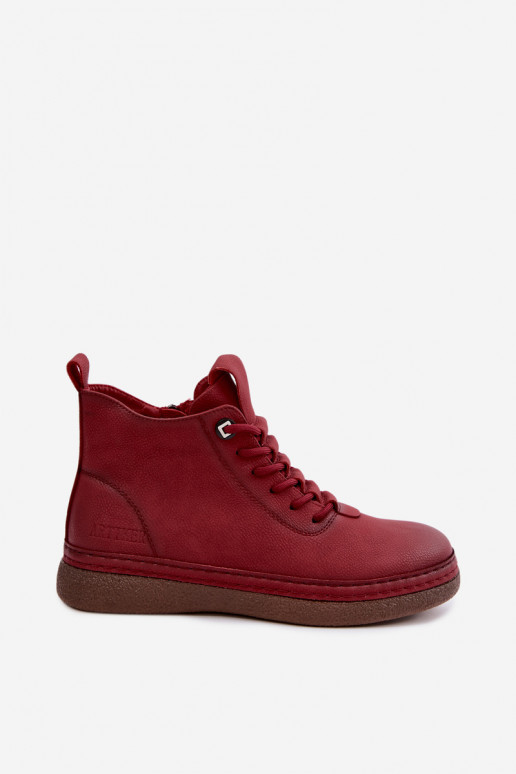 Stivaletti isolati in ecopelle Artiker color bordeaux