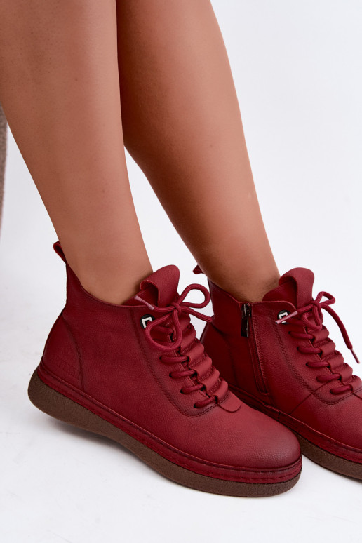 Stivaletti isolati in ecopelle Artiker color bordeaux