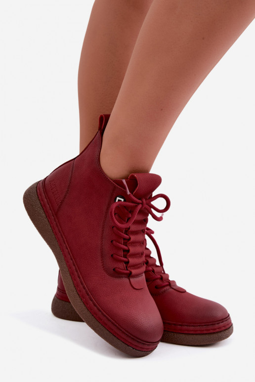 Stivaletti isolati in ecopelle Artiker color bordeaux