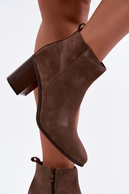 Stivaletti in camoscio color argilla con fodera calda Sergio Leone BT-49-S