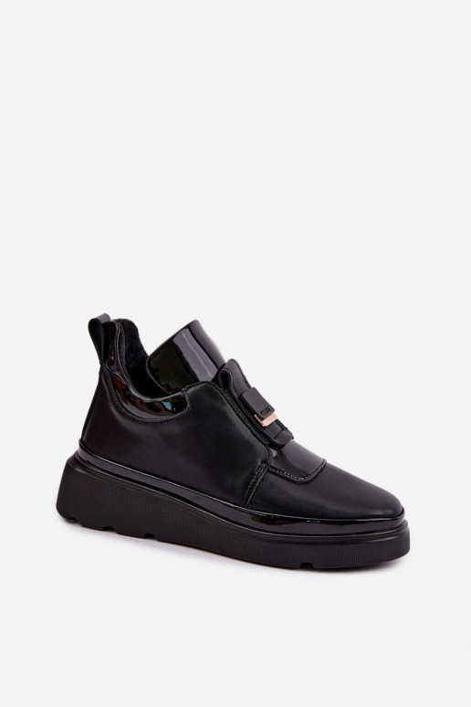 Stivali in pelle neri con plateau T.Sokolski KEN-J26-419