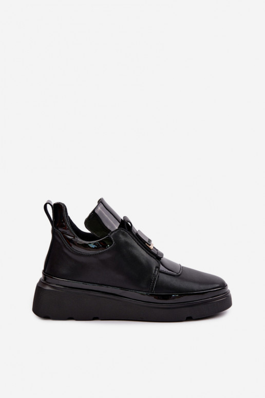 Stivali in pelle neri con plateau T.Sokolski KEN-J26-419