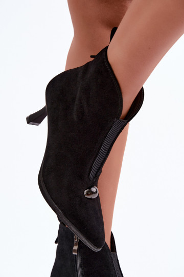 Scarpe da donna in faux suede con tacco T.Sokolski S2 Z26-281 color nero 2