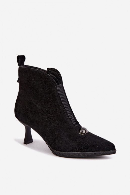 Scarpe da donna in faux suede con tacco T.Sokolski S2 Z26-281 color nero