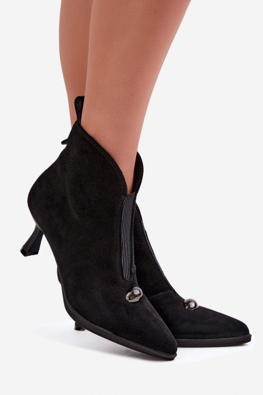Scarpe da donna in faux suede con tacco T.Sokolski S2 Z26-281 color nero