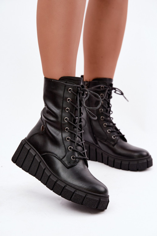 Stivaletti da donna caldi con plateau T.Sokolski AN Z26-160 color nero
