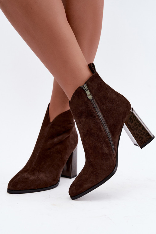 Stivaletti in suede con isolamento interno in cioccolato Zivella