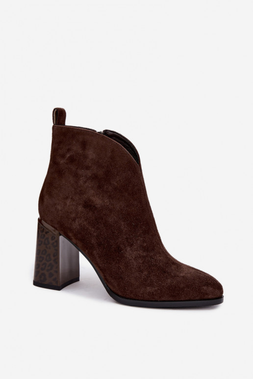 Stivaletti in suede con isolamento interno in cioccolato Zivella