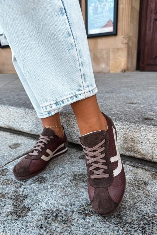Sneakers in ecopelle scamosciata color cioccolato Zazoo N1402S2