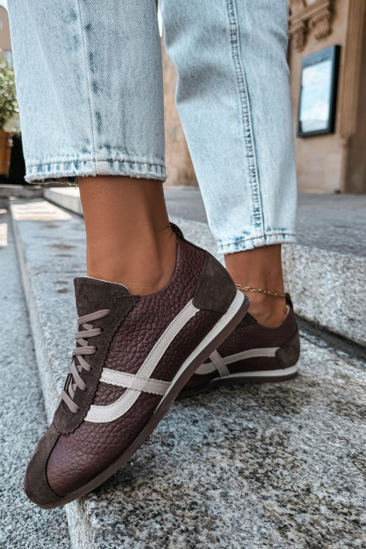 Sneakers in ecopelle scamosciata color cioccolato Zazoo N1402S2