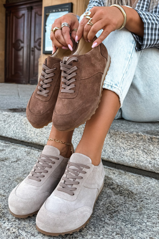 Sneakers Barefoot in ecopelle scamosciata marrone Zazoo N1422
