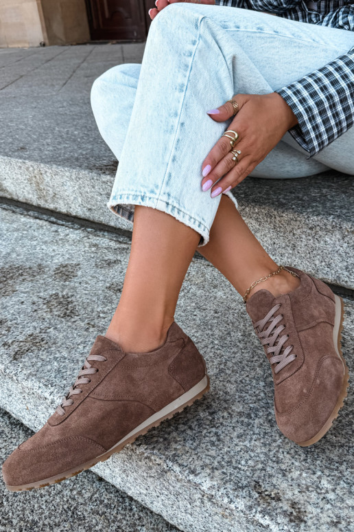 Sneakers Barefoot in ecopelle scamosciata marrone Zazoo N1422