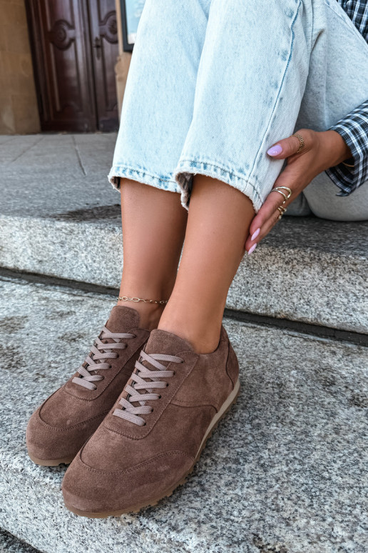 Sneakers Barefoot in ecopelle scamosciata marrone Zazoo N1422