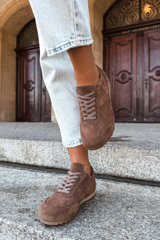 Sneakers Barefoot in ecopelle scamosciata marrone Zazoo N1422