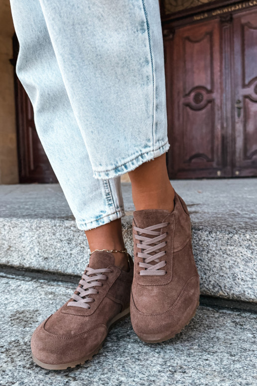 Sneakers Barefoot in ecopelle scamosciata marrone Zazoo N1422