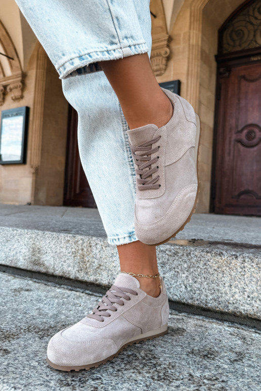 Sneakers Barefoot in ecopelle scamosciata color sabbia Zazoo N1422