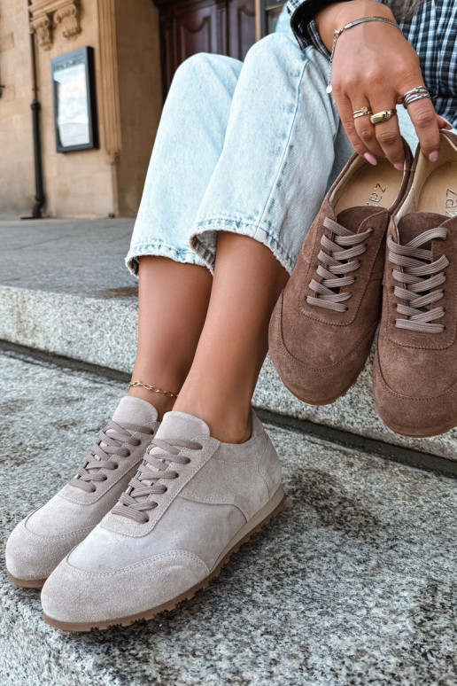 Sneakers Barefoot in ecopelle scamosciata color sabbia Zazoo N1422