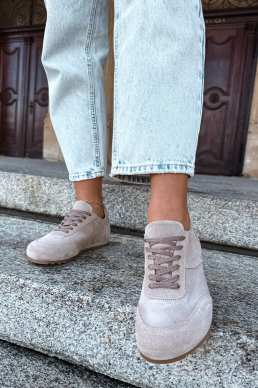 Sneakers Barefoot in ecopelle scamosciata color sabbia Zazoo N1422