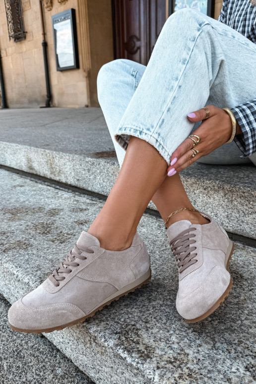 Sneakers Barefoot in ecopelle scamosciata color sabbia Zazoo N1422