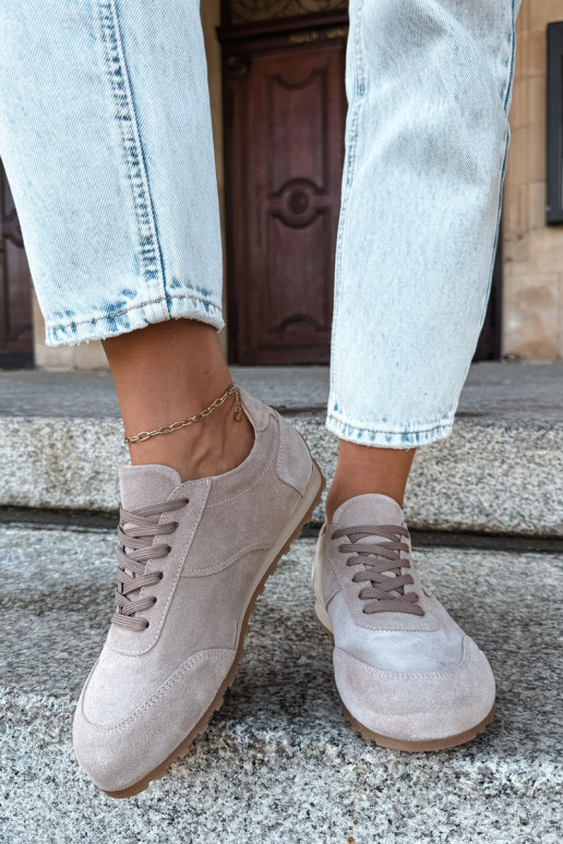 Sneakers Barefoot in ecopelle scamosciata color sabbia Zazoo N1422