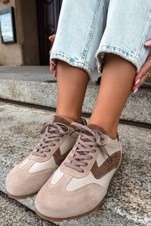 Sneakers Barefoot in ecopelle scamosciata color sabbia Zazoo N1400