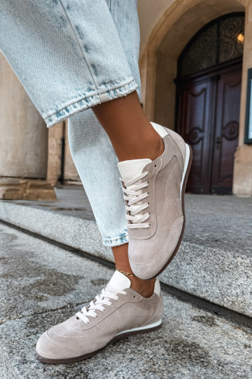 Sneakers Barefoot con ricami in colore sabbia Zazoo N1414