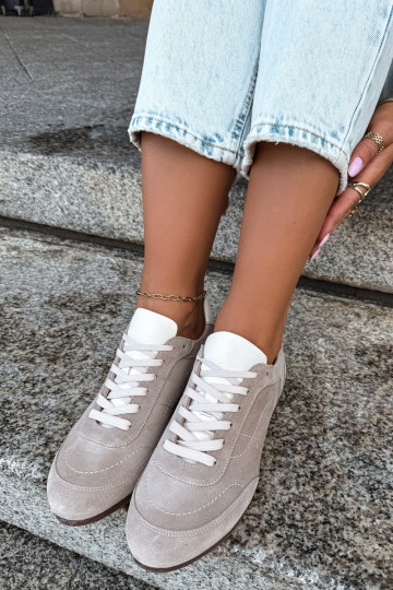 Sneakers Barefoot con ricami in colore sabbia Zazoo N1414 2