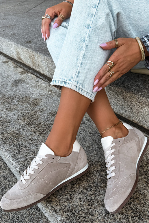Sneakers Barefoot con ricami in colore sabbia Zazoo N1414