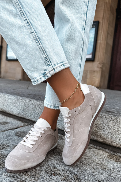 Sneakers Barefoot con ricami in colore sabbia Zazoo N1414