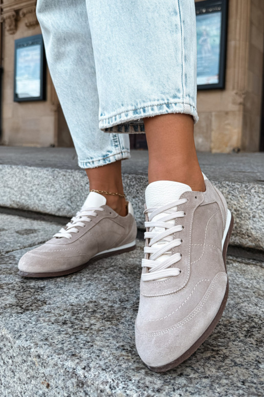 Sneakers Barefoot con ricami in colore sabbia Zazoo N1414
