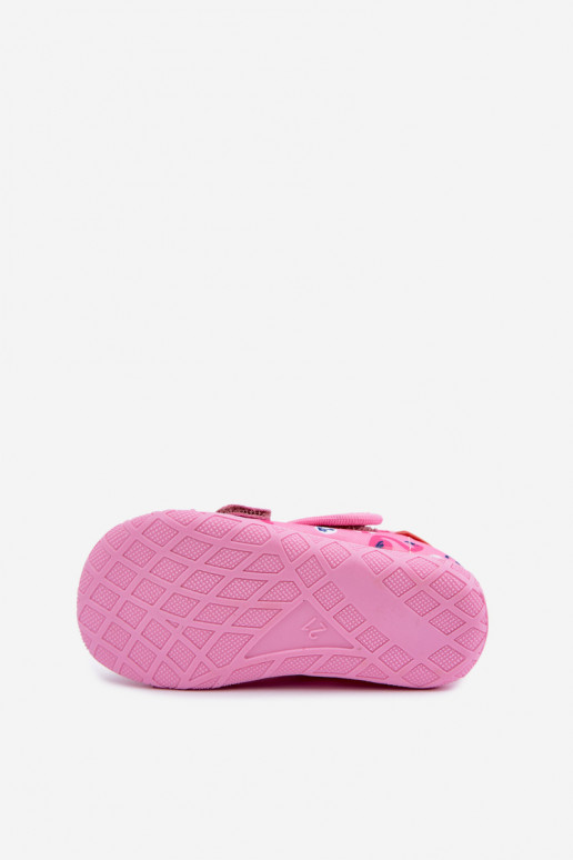 Pantofole per bambini Milami con chiusure adesive e fenicotteri rosa Reathiana