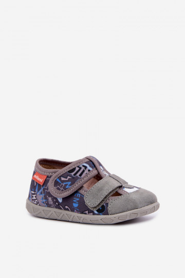 Pantofole per bambini Milami con chiusure adesive in grigio Reathiana